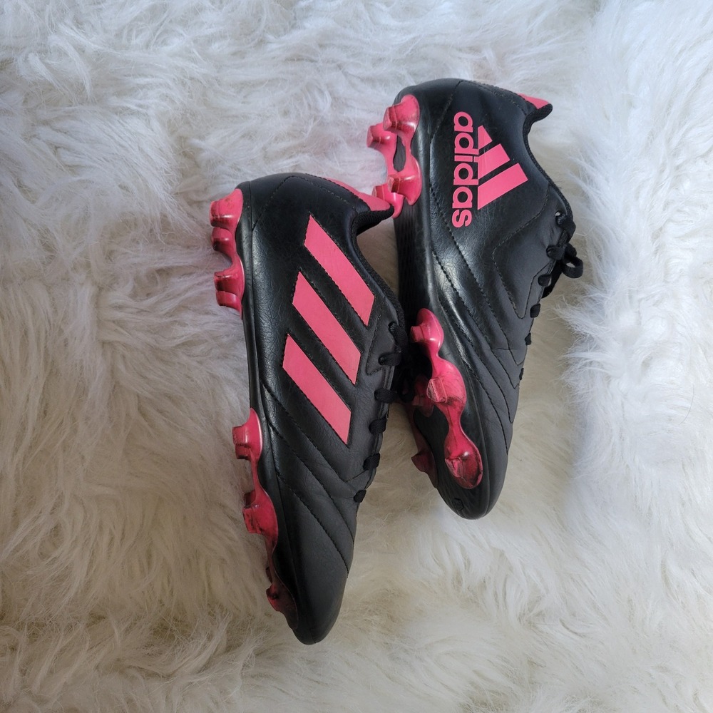 Adidas FV2895 Goletto Soccer Cleats Shoes Black Hot Pink youth big kids Size 4.5 - Picture 4 of 16